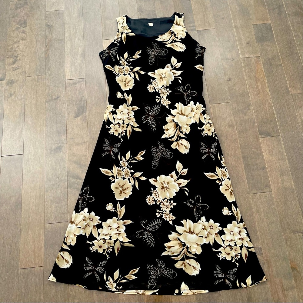 Black Floral Sleeveless Dress (Princess)